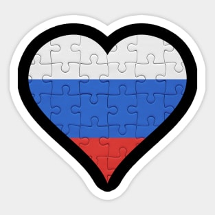 Russian Jigsaw Puzzle Heart Design - Gift for Russian With Russia Roots Sticker